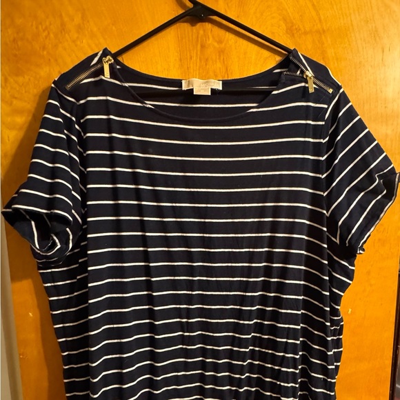 Michael Kors Navy and White Striped Top: vintage - Picture 1 of 3